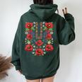 Amapolas Rojas Ucrania Lindo Floral Ucraniayshyvanka Estilo Women Oversized Hoodie Back Print Forest