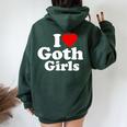Amo Le Ragazze Gotiche Del Cuore Felpa con cappuccio oversize da donna con stampa posteriore Forest
