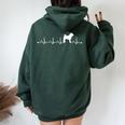 Battito Cardiaco Ekg Cinese Shar-Pei Dog Mom Cinese Felpa con cappuccio oversize da donna con stampa posteriore Forest