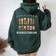 Beergetarian Beer Graphics Home Brew Lovers Felpa con cappuccio oversize da donna con stampa posteriore Forest