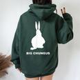 Big Chungus Fat Bunny Coniglio Divertente Meme Felpa con cappuccio oversize da donna con stampa posteriore Forest