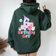 Birthday Girl 6Th Birthday Squish Squad Mallow Girls Women Oversized Hoodie Back Print Forest