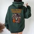 Call Me Old Fashioned Whiskey & Teschio Divertente Whiskey Felpa con cappuccio oversize da donna con stampa posteriore Forest