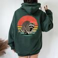Camicia Procione Trash Panda Retro Style Animal Raccoon Lovers Felpa con cappuccio oversize da donna con stampa posteriore Forest