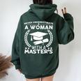 Camicia Regalo Di Laurea Del Master Per Le Donne Con Laurea Magistrale Felpa con cappuccio oversize da donna con stampa posteriore Forest