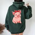 Carino Maiale Con Bandana Maialino Regalo Donna Ragazza Felpa con cappuccio oversize da donna con stampa posteriore Forest