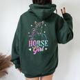 Cavallo Ragazze Donne Equestre Regalo Cavalli Felpa con cappuccio oversize da donna con stampa posteriore Forest