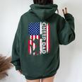 Cheer Dad Vintage American Flag Father Cheerleader Girl Women Oversized Hoodie Back Print Forest