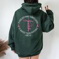 Christian Breast Cancer Awareness Faith Luke 1 Women Oversized Hoodie Back Print Forest