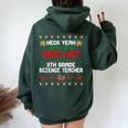 Christmas 9Th Grade Science Teacher Reindeer Ugly Sweater Women Oversized Hoodie Back Print Forest