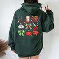 Christmas Xmas Coquette Bow Rn Cna Icu Scurb Nurse Doctor Women Oversized Hoodie Back Print Forest