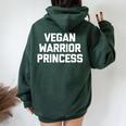 Con Scrittaegan Warrior Princess Con Scritta Divertente E Sarcastica Felpa con cappuccio oversize da donna con stampa posteriore Forest