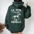 Con Tema Cavallo Per Donne E Ragazze Felpa con cappuccio oversize da donna con stampa posteriore Forest