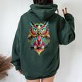 Cool Owl Graphic Simpatico Disegno Grafico Illustrazione Gufo Felpa con cappuccio oversize da donna con stampa posteriore Forest
