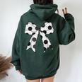 Cute Coquette Bow Game Day Soccer Mom Life Team Sports Women Oversized Hoodie Back Print Forest