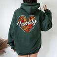 Cute Fall Autumn Season Matching Family Thanksgiving 2024 Women Oversized Hoodie Back Print Forest