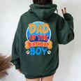 Dad Mom Of The Birthday A Boys Paw Family Matching Women Oversized Hoodie Back Print Forest