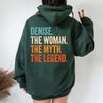 Denise The Woman The Myth The Legend Nome Denise Felpa con cappuccio oversize da donna con stampa posteriore Forest