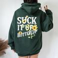 Divertente Girasole Regali Succhiare Su Ranuncolo Floreale Boho Felpa con cappuccio oversize da donna con stampa posteriore Forest