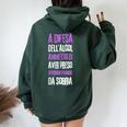 Divertenti Con Frasi Ironiche E Sarcastiche Alcol Felpa con cappuccio oversize da donna con stampa posteriore Forest