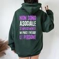 Divertenti Con Frasi Ironiche E Sarcastiche Mood Asociale Felpa con cappuccio oversize da donna con stampa posteriore Forest