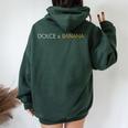 Dolce E Bananaegetarianiegani Frutta Frutta Sarcasmo Felpa con cappuccio oversize da donna con stampa posteriore Forest