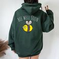 Donna Bee Well Soon Divertente Regalo Post Intervento Chirurgico Regalo Per Guarire Presto Con Collo A Felpa con cappuccio oversize da donna con stampa posteriore Forest