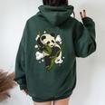 Donna Fantastico Animale Con Un Panda Che Dorme Con Collo A Felpa con cappuccio oversize da donna con stampa posteriore Forest