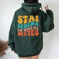 Donna Stai Serena Lo Dici Al Meteo Divertente Ragazzo Ragazza Fun Con Collo A Felpa con cappuccio oversize da donna con stampa posteriore Forest