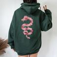 Dragon Japonais Fleur De Cerisierintage Fille Maman Sweat à capuche oversize pour femme avec imprimé dans le dos Forest