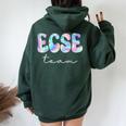 Ecse Team Groovy Back To School Cute Teachers Girl Women Oversized Hoodie Back Print Forest