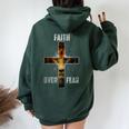 Faith Over Fear Christian Jesus Christ Cross The Lion Mens Women Oversized Hoodie Back Print Forest