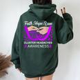 Faith Hope Love Purple Butterfly Cluster Headaches Awareness Women Oversized Hoodie Back Print Forest