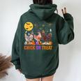 Fall Halloween Chicken Pumpkin Chick Or Treat Spooky Women Oversized Hoodie Back Print Forest