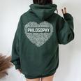 Filosofía Regalos De Amor Filósofo Regalos De Amor Cuello Women Oversized Hoodie Back Print Forest