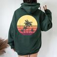 Fresco Estateacanze Uomini Donne Tramonto Spiaggia Palma Felpa con cappuccio oversize da donna con stampa posteriore Forest