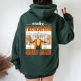 Make Thanksgiving Great Again Autumn Fall Leaves Women Oversized Hoodie Back Print Forest
