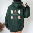 Gatti Carini Gattini Regalo Donne Mamma Gatto Natale Felpa con cappuccio oversize da donna con stampa posteriore Forest