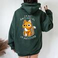 Gatto Antisociale Sarcastico Felpa con cappuccio oversize da donna con stampa posteriore Forest