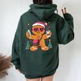 Gingerbread Man Cookie Santa Claus Hat Christmas Boys Girls Women Oversized Hoodie Back Print Forest