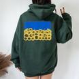 Girasol Bandera Ucrania Lindo Floralintage Ucrania Women Oversized Hoodie Back Print Forest