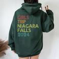 Girls Trip Niagara Fall 2024 Summer Vacation Friends Family Women Oversized Hoodie Back Print Forest