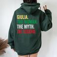 Giulia The The Myth The Legend Felpa con cappuccio oversize da donna con stampa posteriore Forest