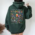 God Is Good All The Time Vintage Boho Floral Christian Women Oversized Hoodie Back Print Forest