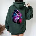 Goth Grunge Demone Anime Ragazza Waifu Horror Alt Estetica Felpa con cappuccio oversize da donna con stampa posteriore Forest