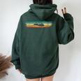 Heartbeat Pulse Mountains Ekg Randonnée Cadeau Rétrointage Sweat à capuche oversize pour femme avec imprimé dans le dos Forest
