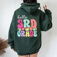 Hello 3Rd Grade Boy Girl Teacher Back To School 3Rd Grade Women Oversized Hoodie Back Print Forest