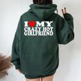 Io Amo La Mia Pazzo Caldo Ragazza Amo Il Mio Caldo Fidanzata Felpa con cappuccio oversize da donna con stampa posteriore Forest