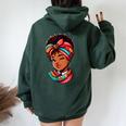 Jolie Fille Africaine Style Afro Sweat à capuche oversize pour femme avec imprimé dans le dos Forest