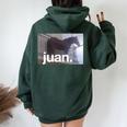 Juan Meme Horse On Balcony Meme Felpa con cappuccio oversize da donna con stampa posteriore Forest